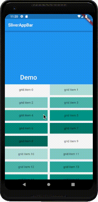 SliverAppBar SliverGrid